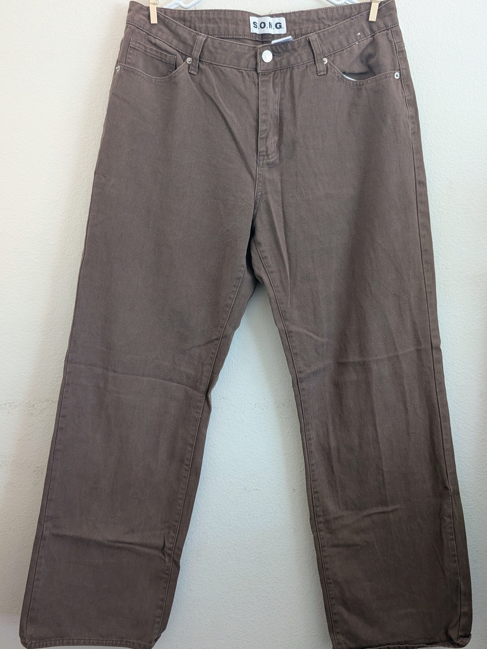 S.O.N.G. Women's Relaxed Straight Brown Pants